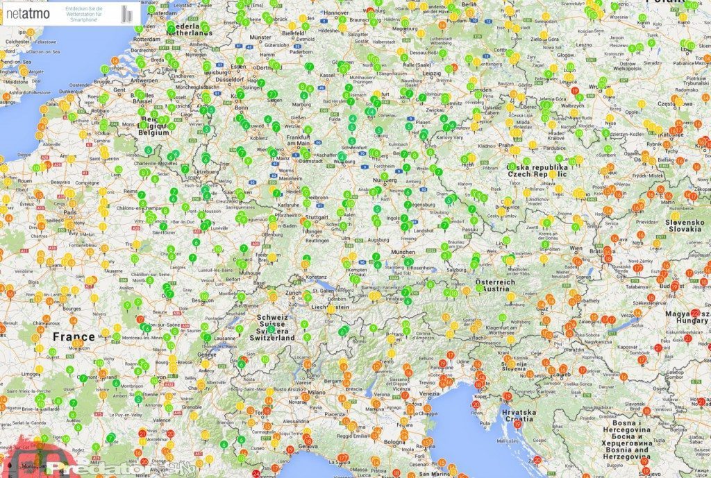 netatmo Europa Map